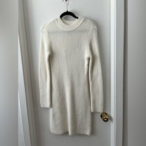 Zara Cream Long Sleeve Knit Dress